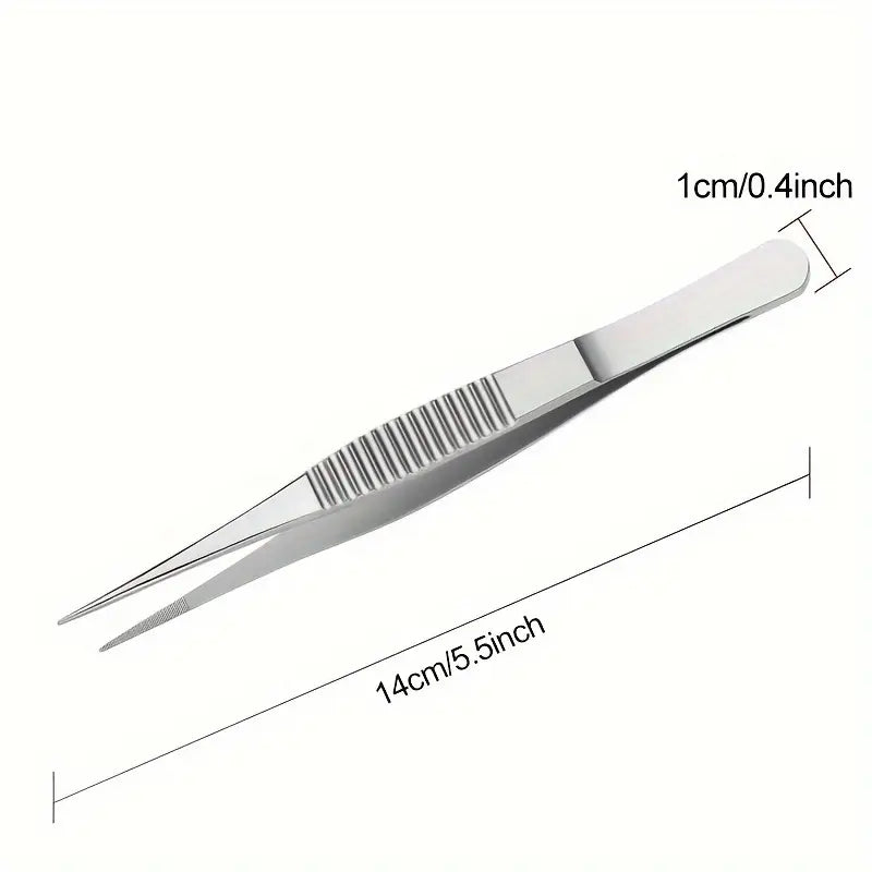 Pince Brucelles Droite en Acier Inoxydable – Outil de Précision pour Maintenance, Électronique et Applications Industrielles