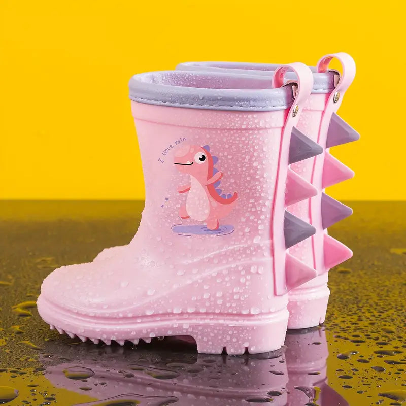 Bottes de pluie garçon bleues motif dinosaure – Bottes imperméables antidérapantes pour enfants