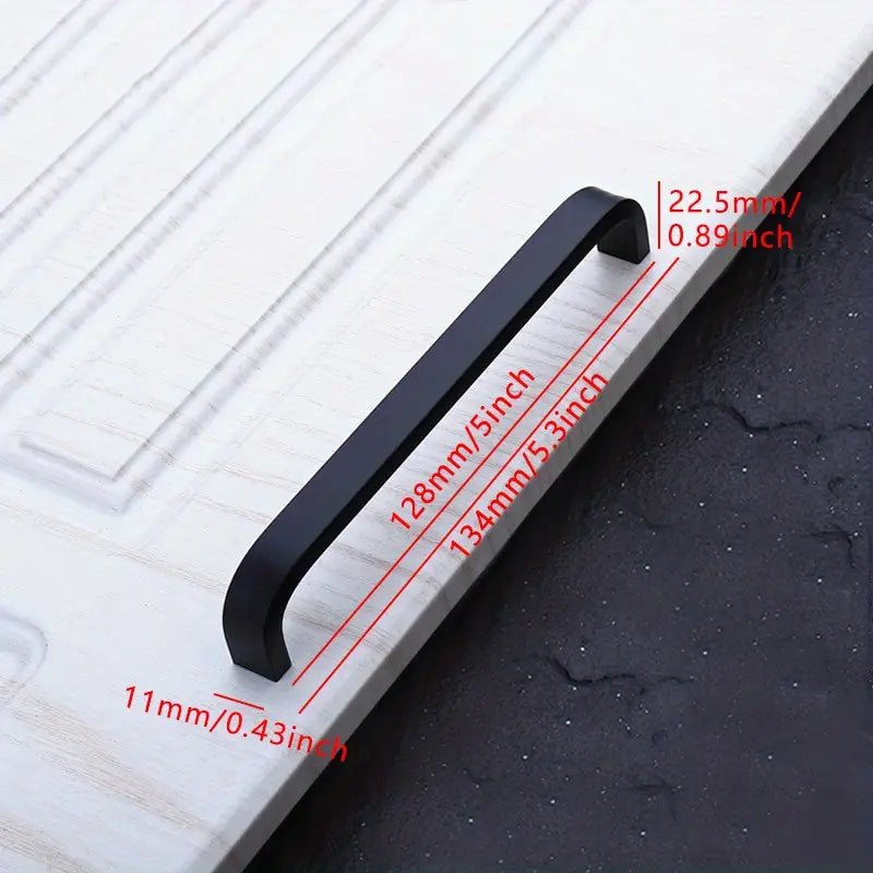 Poignées de Meuble Noires en Aluminium – Différentes Tailles pour Tiroirs, Portes et Armoires – Accessoires de Manutention Élégants et Durables