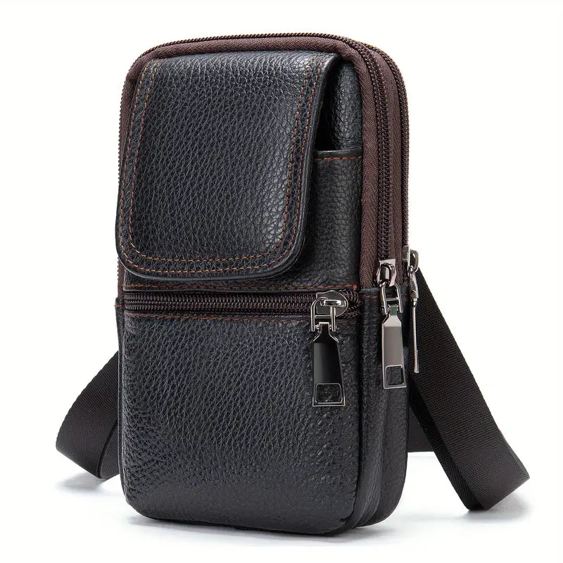Sac Banane et Bandoulière Homme en Cuir – Compact, Léger et Élégant pour Téléphone et Accessoires