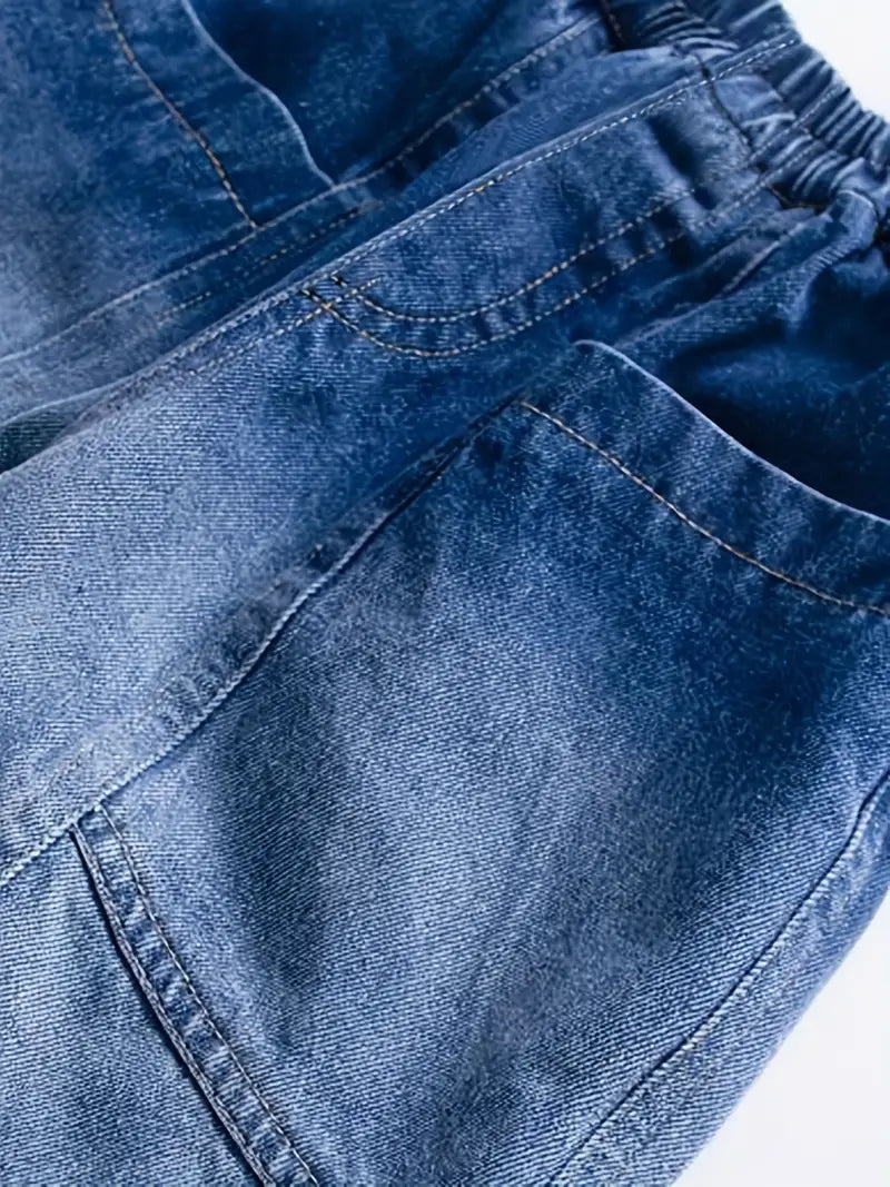 Jean Garçon Taille Élastique – Pantalons Enfant Confortables en Denim Bleu avec Poches Pratiques