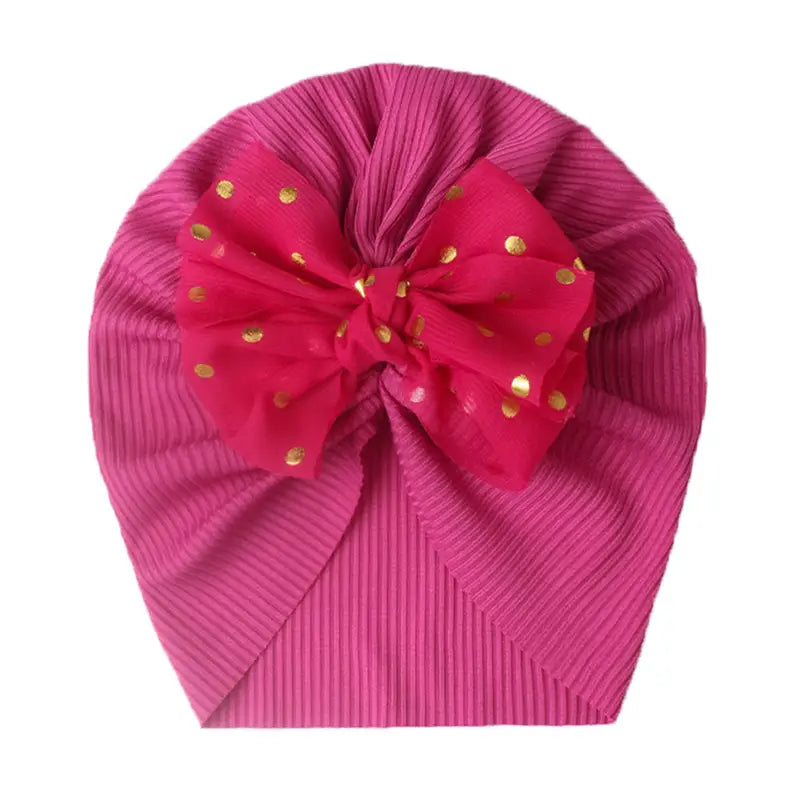 Turban Bébé avec Grand Nœud – Chapeaux et Casquettes Enfant Élégants | Bonnet Mode Fille Confort & Style
