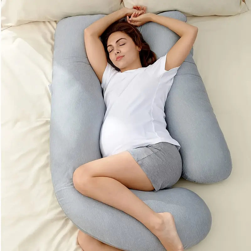 Coussin de Grossesse en Forme de U Motif Léopard – Oreiller Maternité Confort Total pour Dormir