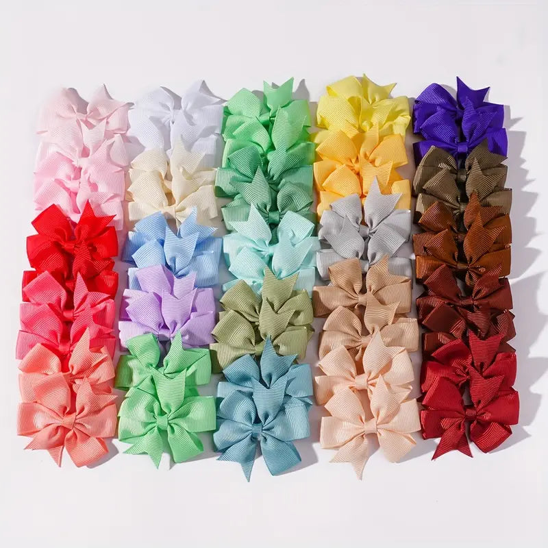 Lot de Barrettes Nœud Colorées en Tissu, Pinces Cheveux Antidérapantes et Élégantes pour Filles
