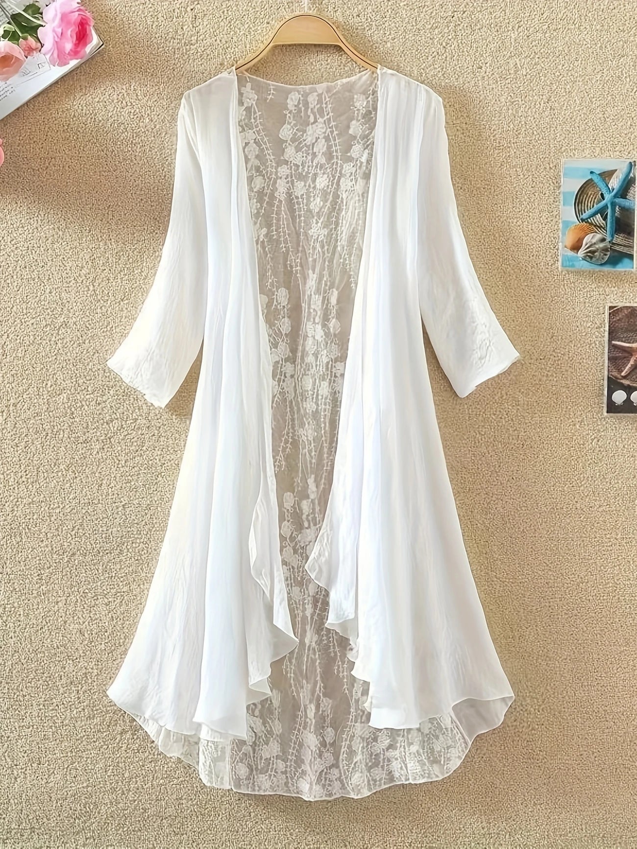 Kimono de Plage Long Femme – Léger et Fluide, Parfait pour l'Été