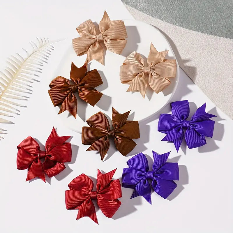 Lot de Barrettes Nœud Colorées en Tissu, Pinces Cheveux Antidérapantes et Élégantes pour Filles