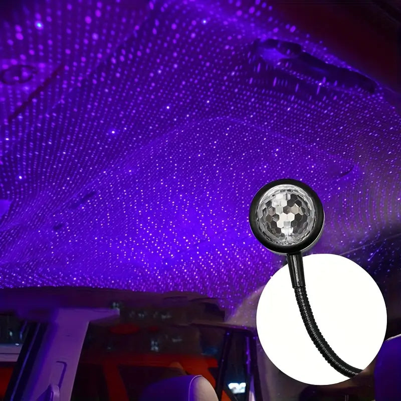 Mini Projecteur LED USB pour Voiture – Éclairage Ambiance Disco Multicolore pour Fêtes et Soirées