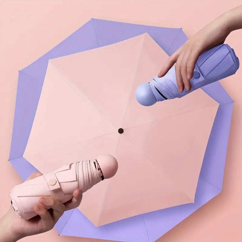 Parapluie pliable bleu ciel avec étui rigide Compact, élégant et imperméable