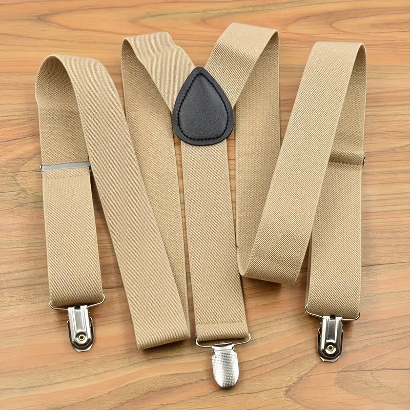 Bretelles homme classiques en Y avec pinces métal – Accessoire élégant et ajustable pour toutes occasions