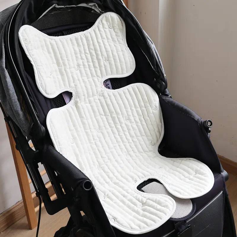 Coussin réducteur universel poussette – Matelas de siège bébé respirant et lavable blanc et gris