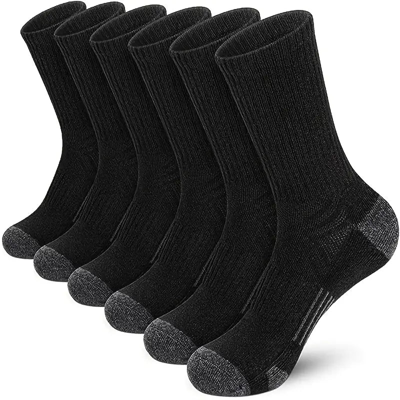 Lot de 6 paires de chaussettes noires homme – Confortables, résistantes et respirantes