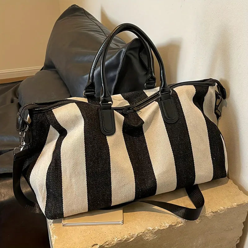 Sac de Voyage Cabine Imprimé Zèbre – Sac Week-End Tendance Grande Capacité avec Bandoulière Réglable