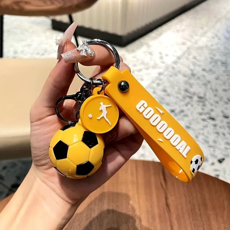 Porte-clés ballon de foot coloré – Accessoire tendance homme | Breloque football avec sangle GOOOOAL