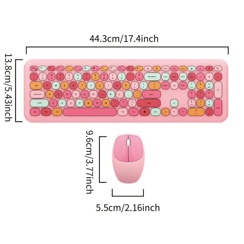 Clavier Sans Fil Bleu Pastel + Souris 2.4G – Kit Ergonomique USB pour PC et Ordinateur Portable