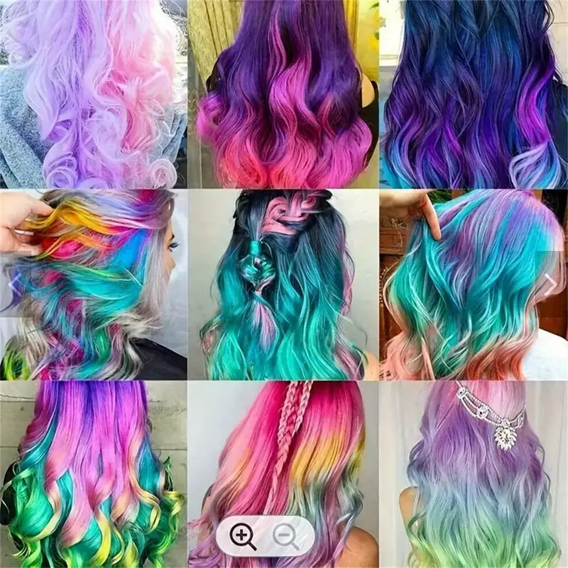 Craie Colorante Cheveux 10 Couleurs – Hair Chalk Lavable Temporaire pour Effets Arc-en-Ciel – Facile à Appliquer sur Cheveux Secs ou Humides