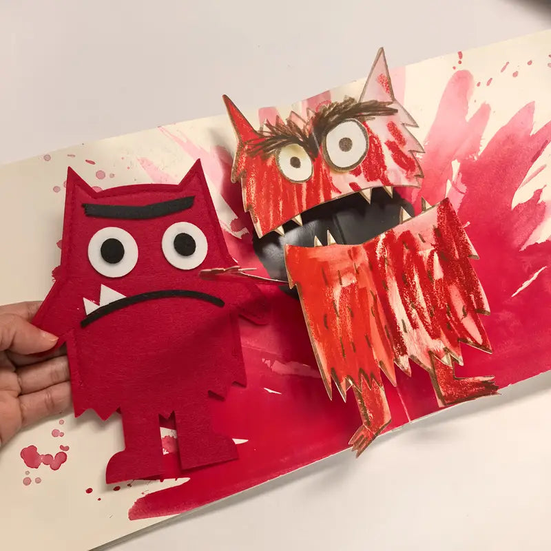 Marionnettes Émotions Color Monster – Jeu Éducatif en Feutrine avec Livre pour Théâtre et Expression des Sentiments