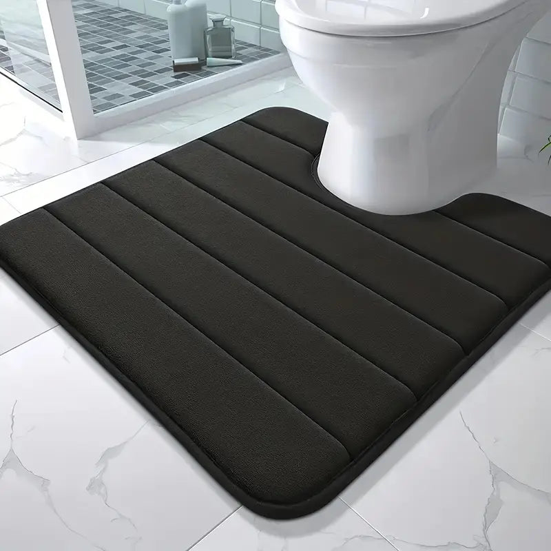 Tapis de Toilette en Mousse à Mémoire de Forme – Antidérapant, Ultra-Doux et Absorbant, Forme U