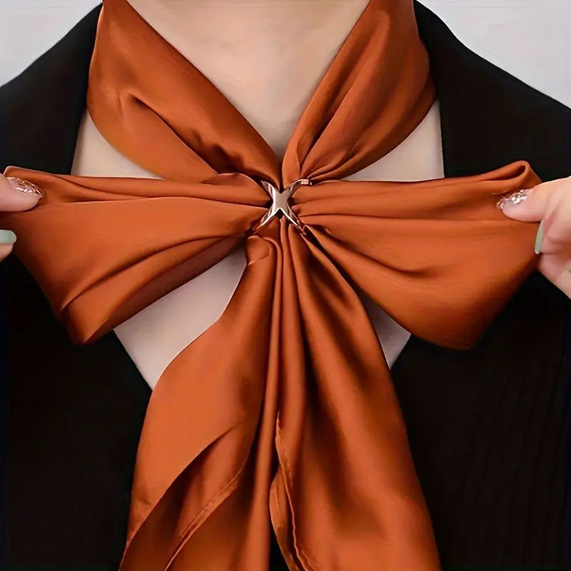 Épingle décorative femme en métal doré – Bouton élégant pour foulard et col