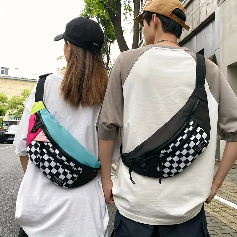 Sac banane mode à carreaux – Léger, stylé et idéal pour les sorties en ville