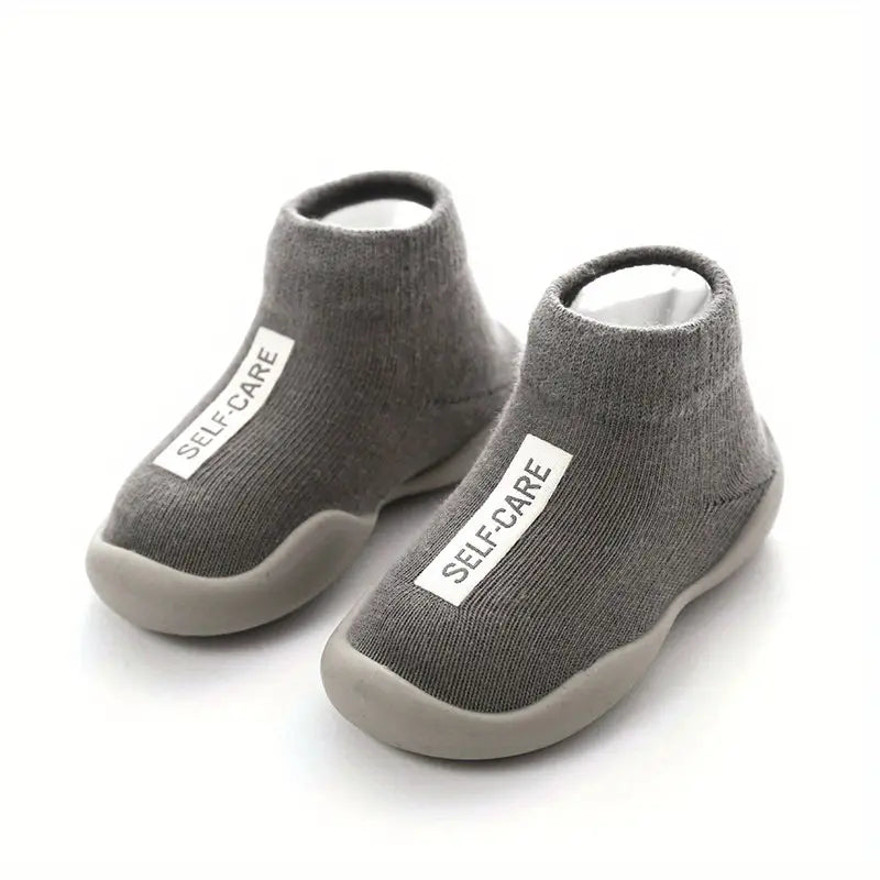 Chaussures bébé garçon montantes en tricot – Baskets souples antidérapantes confortables