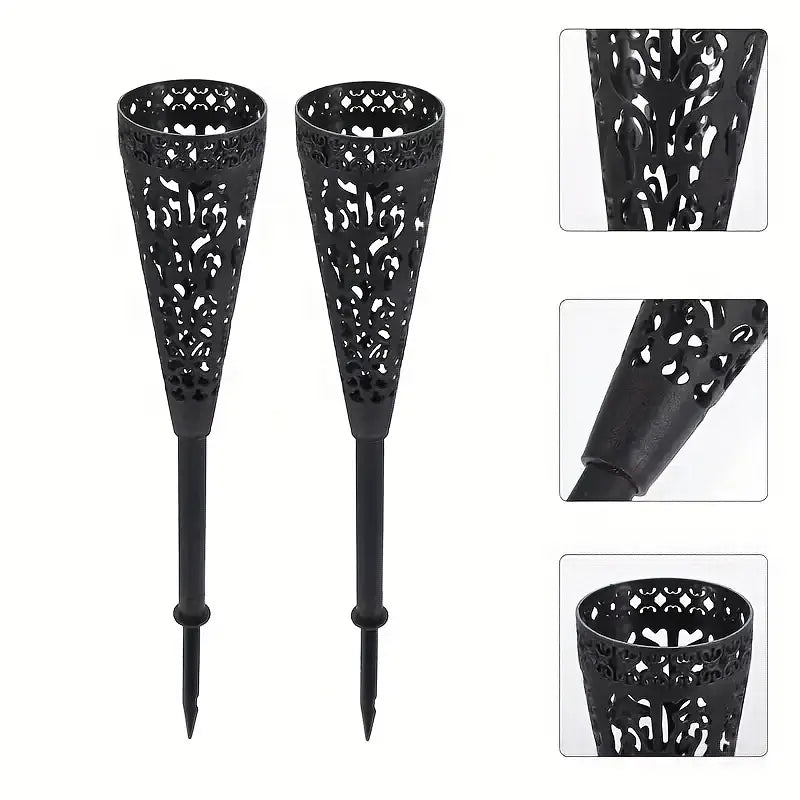 2 Lampes Solaires Noires pour Jardin – Hommage Élégant pour Animaux Décédés, Éclairage de Mémorial Extérieur