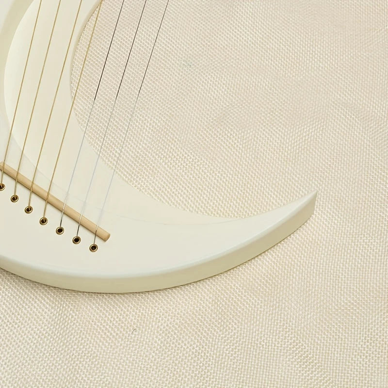 Harpe Lyre en Forme de Lune – Instrument à Cordes Élégant 7 Notes, Design Minimaliste pour Musique Douce & Décoration Artistique