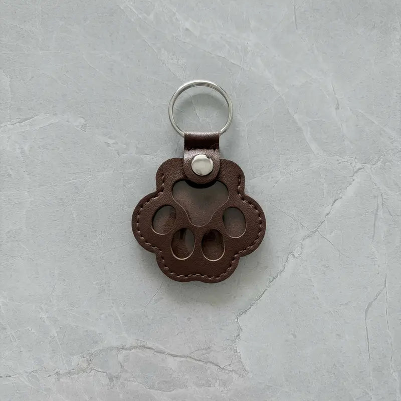 Médaillon Commémoratif Empreinte Patte en Cuir – Porte-Souvenir pour Poils ou Cendres de Chien ou Chat – 6 Couleurs Disponibles