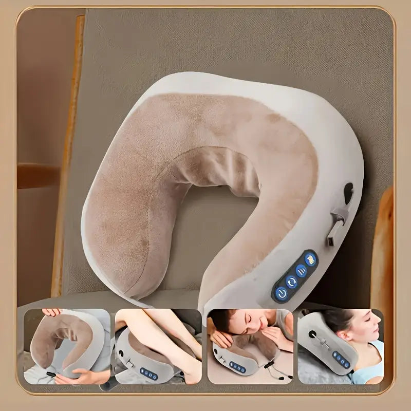 Coussin Masseur Électrique Cervical – Chauffant, Vibrant et Ergonomique pour Détente de la Nuque et des Épaules