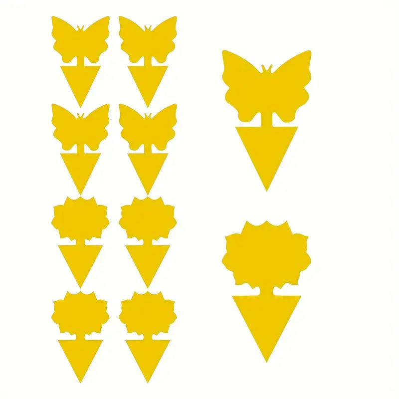 Pièges Jaunes Adhésifs Anti-Insectes Volants – Formes Papillon et Fleur, Écologiques et Sans Produits Chimiques, Idéal pour Plantes et Jardins