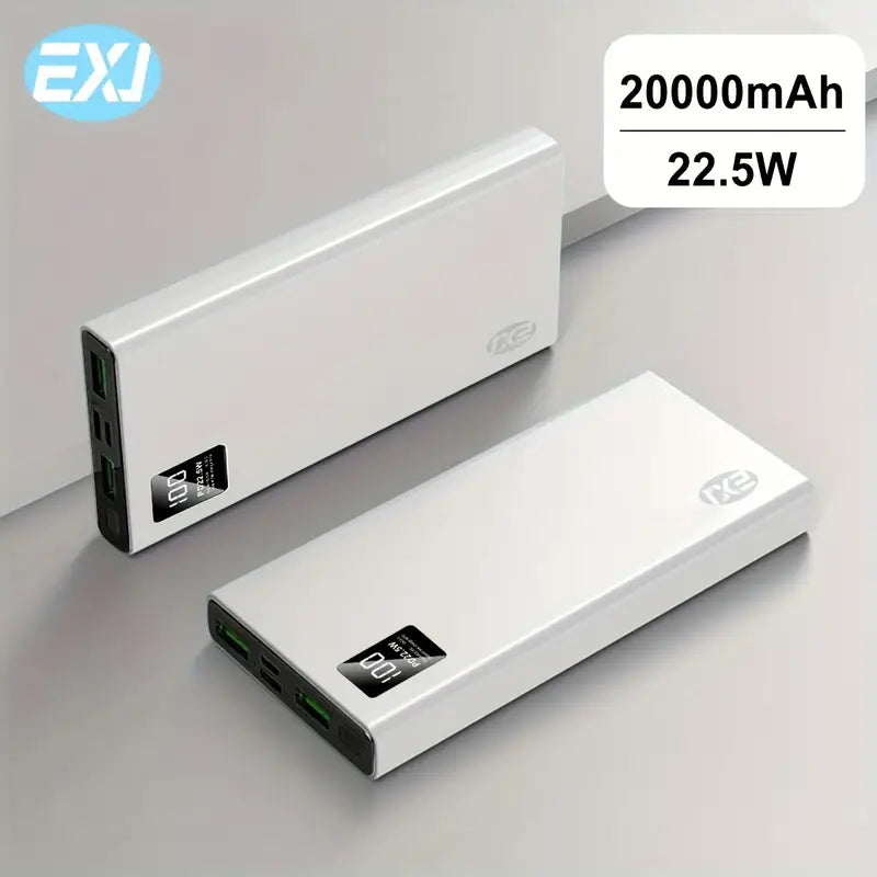 Batterie Externe Power Bank 20000mAh avec Écran LCD – Charge Rapide USB pour Smartphone et Tablette