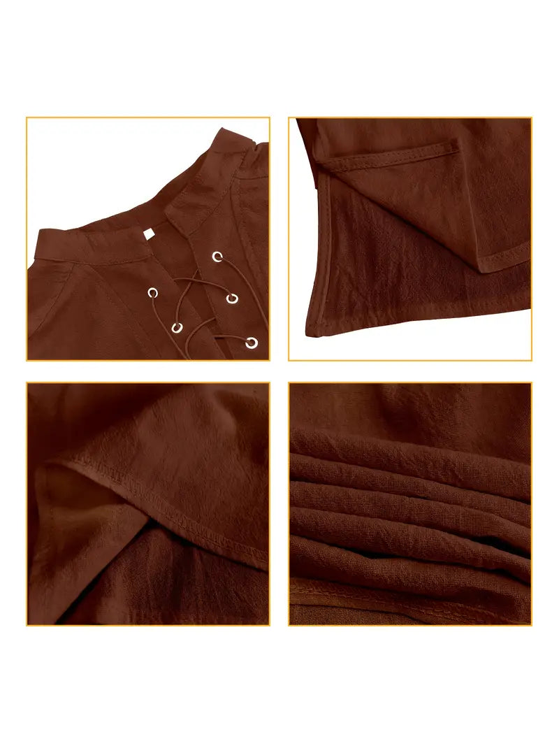 Débardeur fantaisie homme – Top sans manches à lacets style médiéval tendance