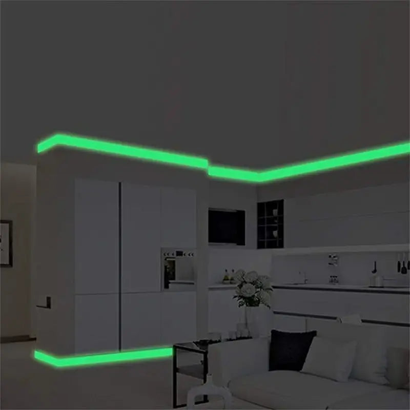 Ruban Lumineux Photoluminescent Antidérapant – Bande Fluorescente de Sécurité pour Escaliers et Zones Sombres