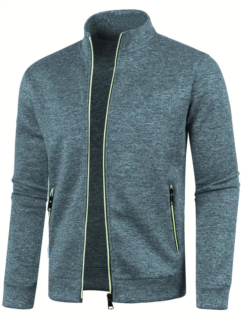 Veste Zippée Homme Polaire Légère – Gilet Chaud à Col Montant pour l’Hiver