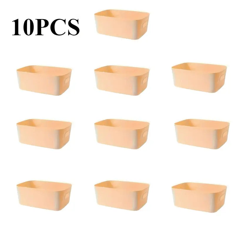 Lot de 10 Bacs de Rangement en Plastique avec Poignées – Organisation Pratique pour Magasins et Espaces de Stockage