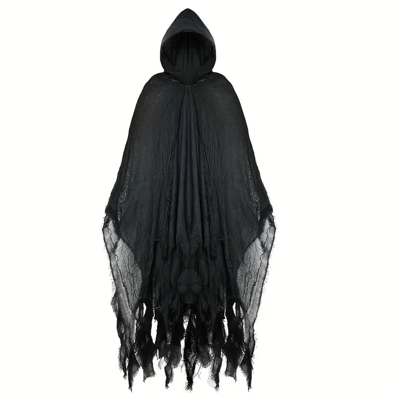 Déguisement Halloween Effrayant – Costume de Monstre Sanguinaire avec Cape Noire et Masque Réaliste