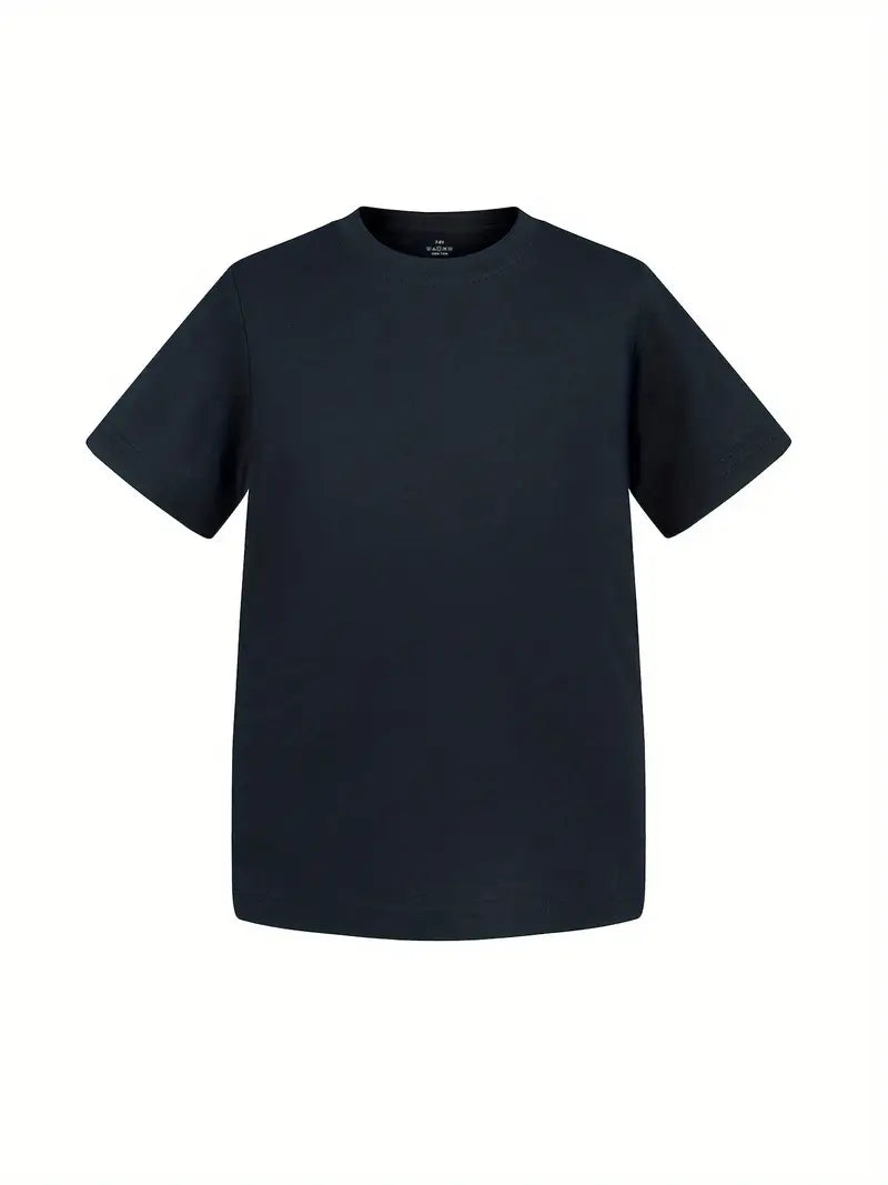 T-shirt basique garçon bleu – Haut coton uni confortable et tendance