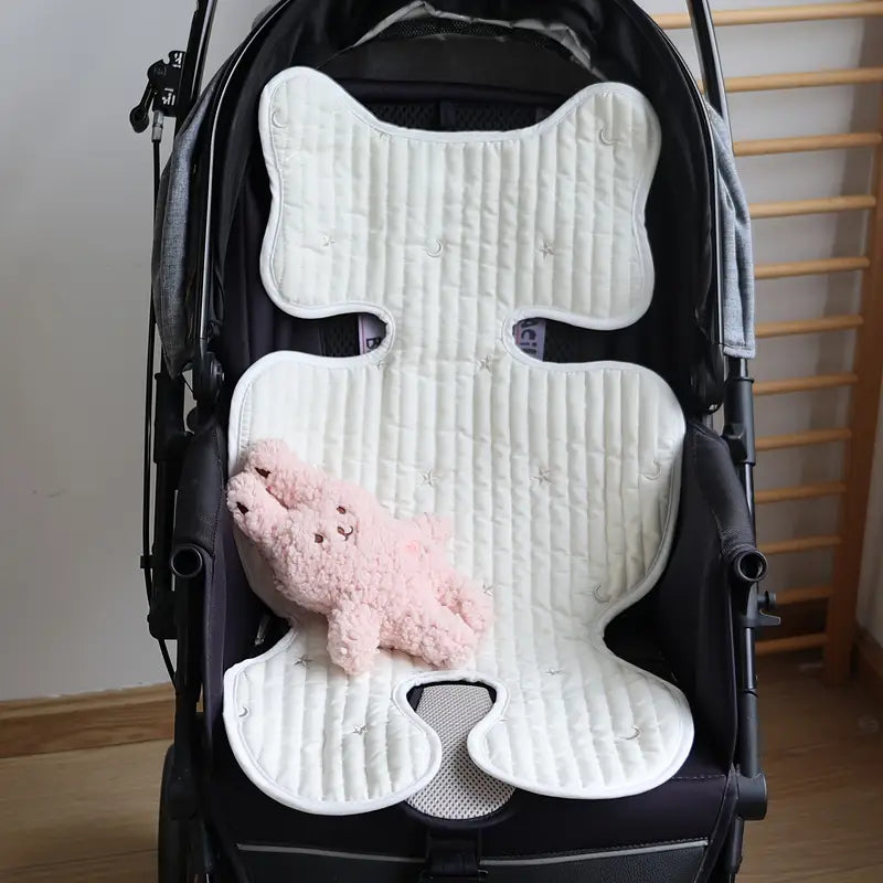 Coussin réducteur universel poussette – Matelas de siège bébé respirant et lavable blanc et gris