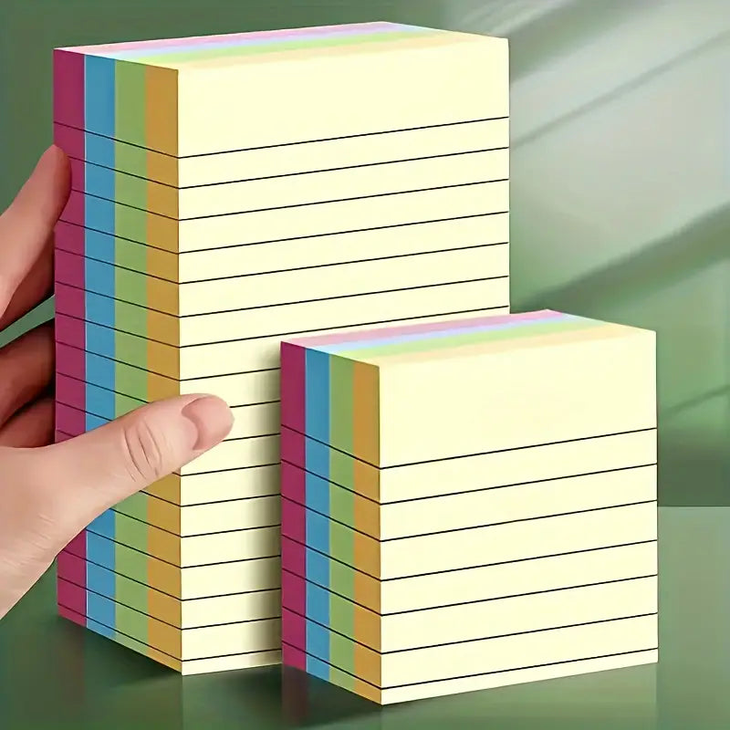 Bloc de Notes Lignées Multicolores – Papiers Autocollants Amovibles pour Bureau, Études et Organisation Quotidienne