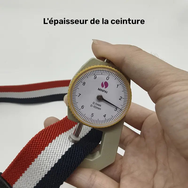 Ceinture homme tricolore en toile avec boucle automatique – Style décontracté et tendance