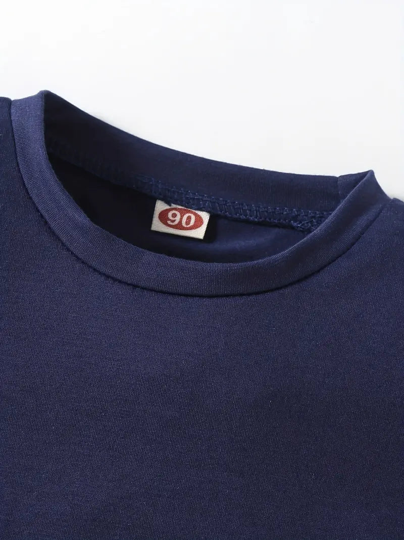 Lot de 5 t-shirts garçon basiques – Hauts unis et rayé coton respirant