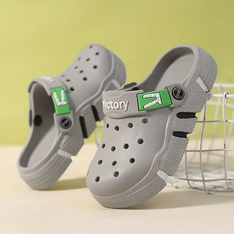 Sabots garçon noirs sport légers – Mules respirantes avec bride réglable Victory