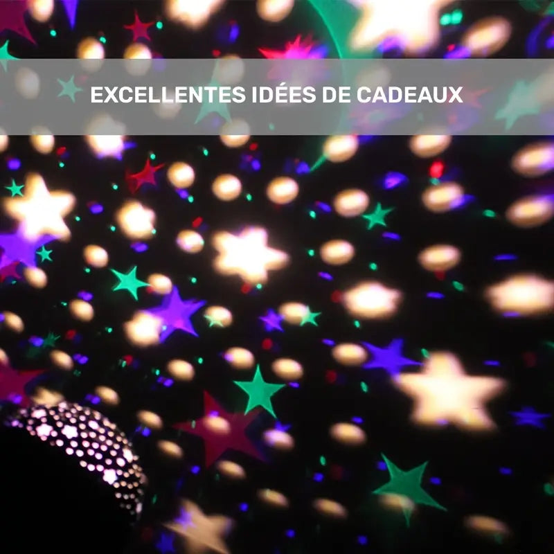 Projecteur ciel étoilé LED bébé – Veilleuse lune et étoiles multicolores pour décoration chambre enfant
