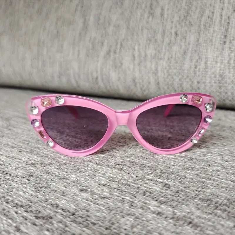 Lunettes de soleil enfants violettes avec strass – Style chic et protection UV