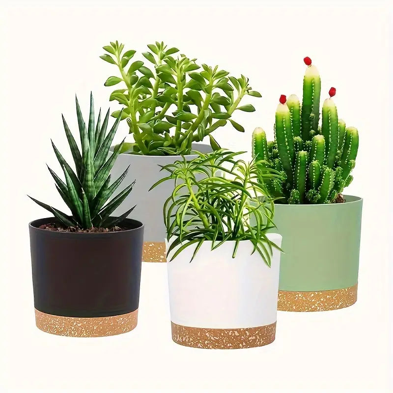 Lot de pots de fleurs modernes – Jardinières décoratives pour plantes, succulentes et cactus