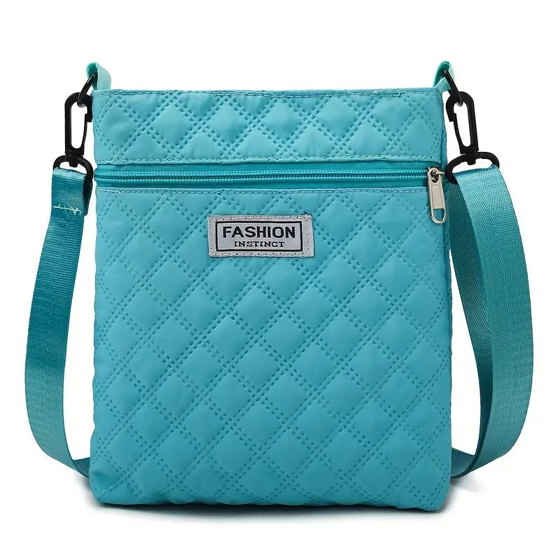 Sac Porté Épaule Femme Matelassé Bleu Turquoise avec Bandoulière Réglable – Léger et Pratique