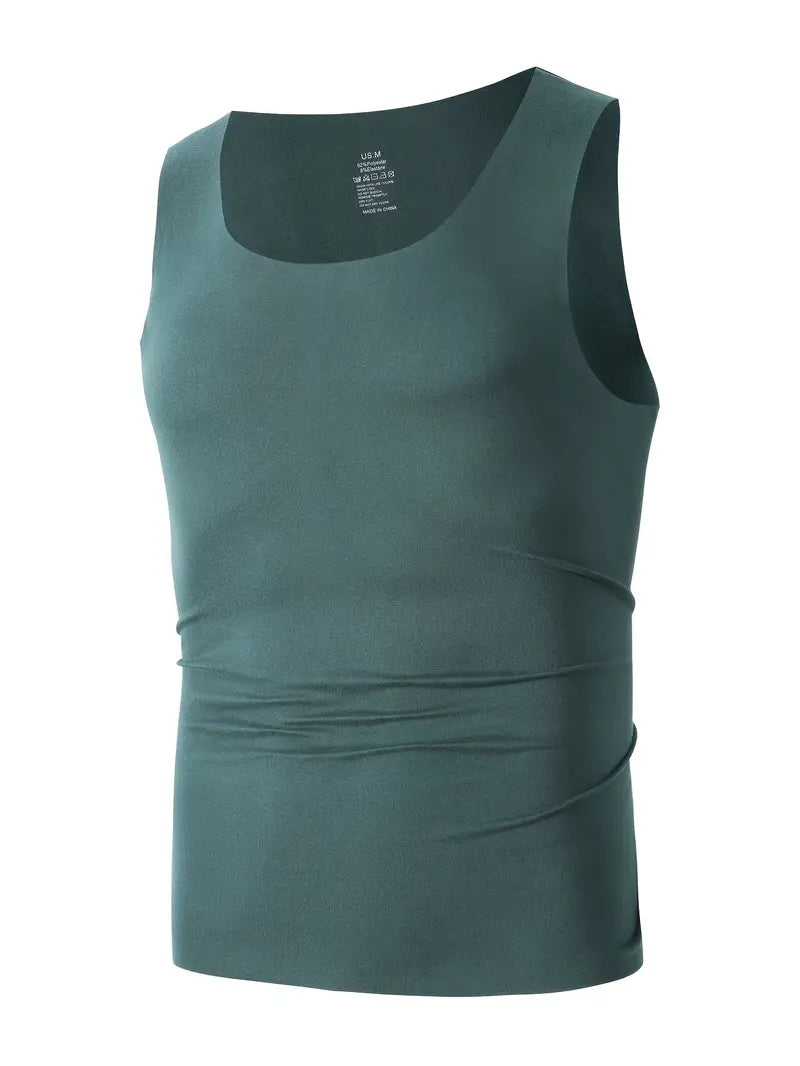Débardeur thermique homme – Lot de 3 (noir, bleu, vert) – Sous-vêtements chauds respirants pour l’hiver