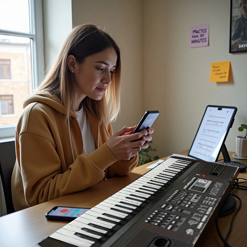 Clavier numérique 61 touches avec support de tablette – Piano électronique idéal pour débutants et apprentissage à domicile