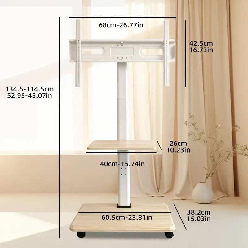 Meuble RV support TV mobile avec roulettes et tablette – Design moderne pour salon et bureau
