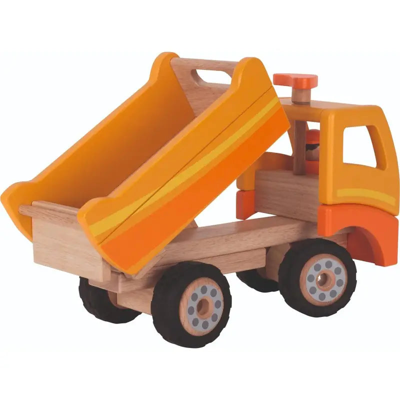 Camion benne en bois pour enfants – Jouet de chantier éducatif et robuste