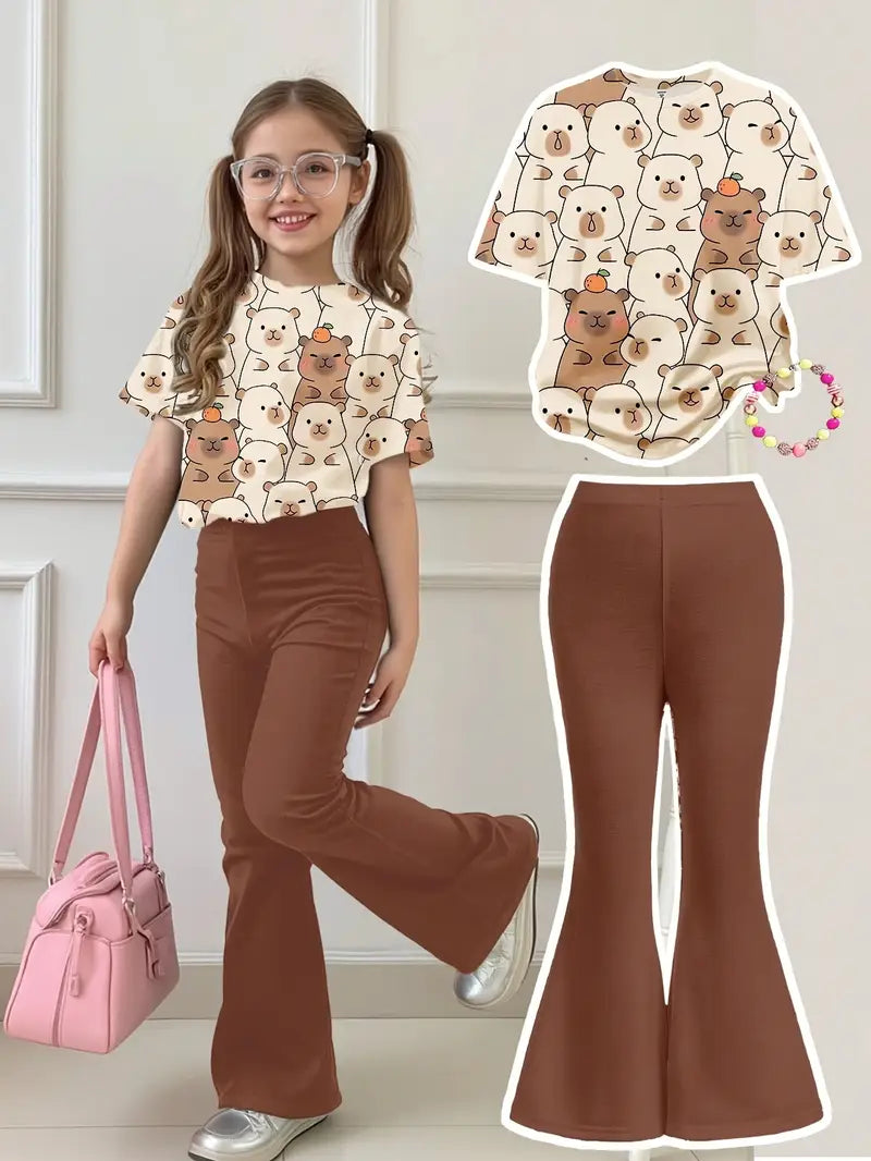 Chemise fille imprimé oursons mignons – t-shirt tendance et confortable